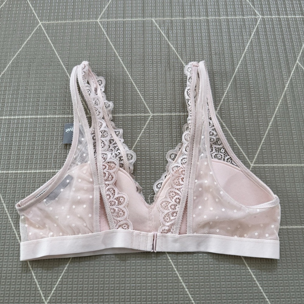 NEW Aerie Bralette‎ M Light Pink Lacey Floral - Picture 2 of 4